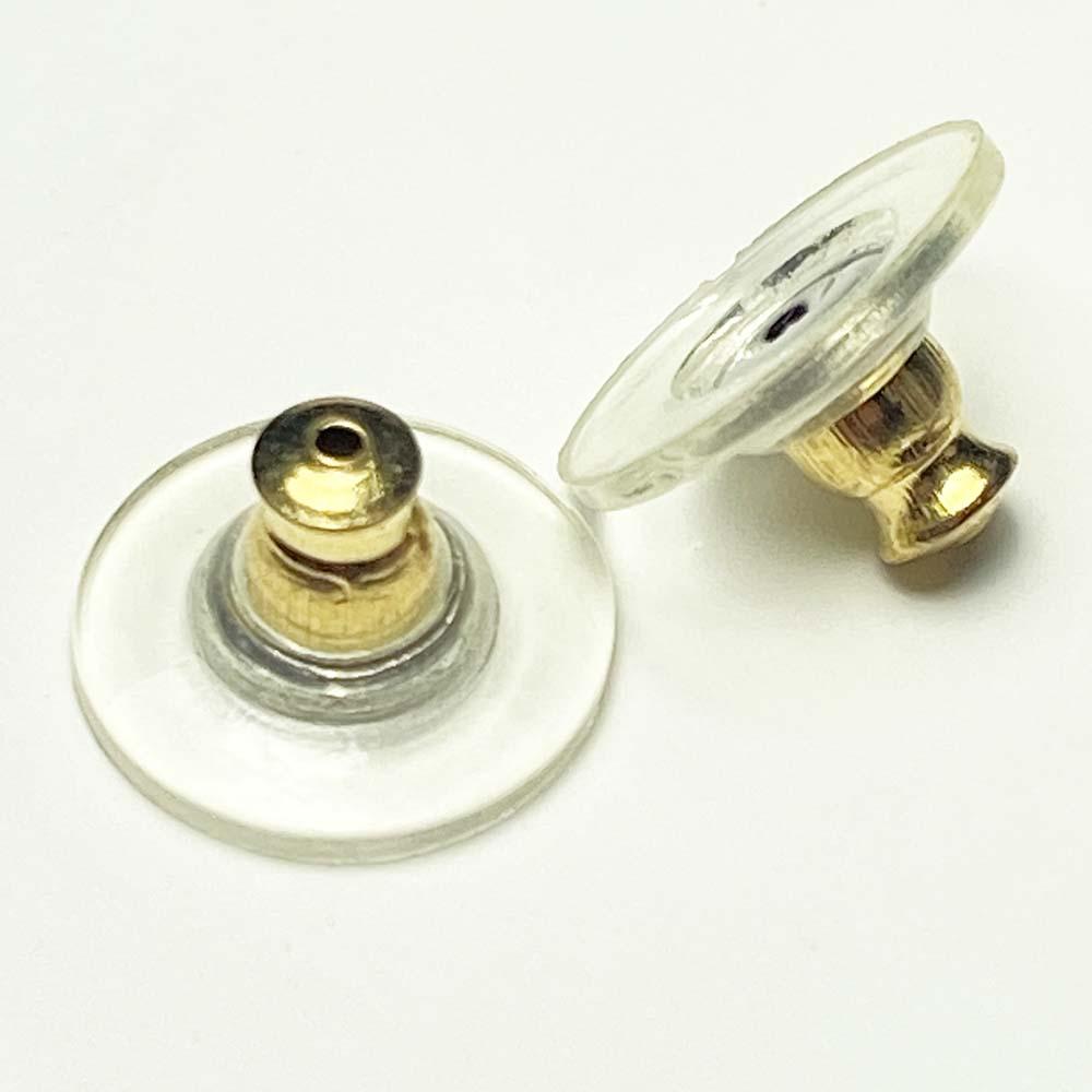 Gold Plate 11mm Earring Back Nut With Plastic Disc