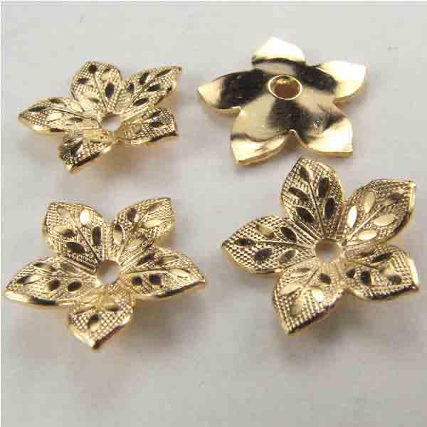 Gold Plate 12MM 5 Petal Blossom