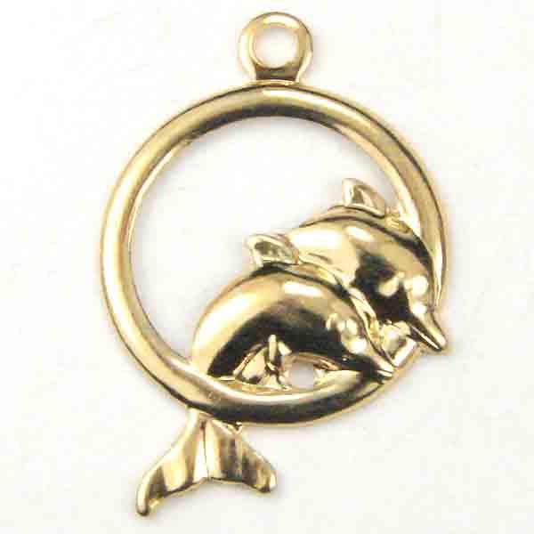 Gold Plate 12MM Dolphin In Hoop