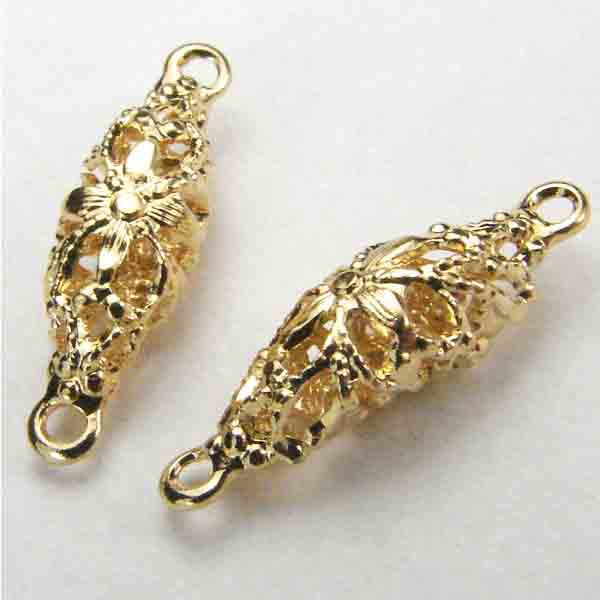 Gold Plate 12X5 Oval Filigree Connector