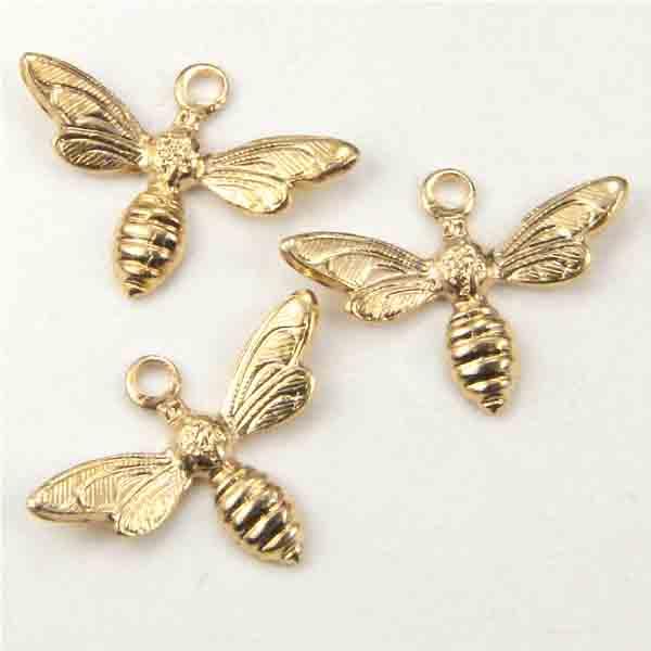 Gold Plate 13x7MM Bee