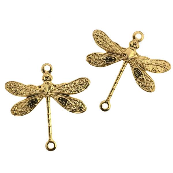 Gold Plate 14x18MM Dragonfly Connector