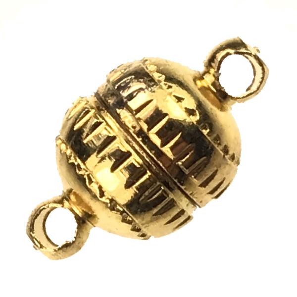 Gold Plate 14x8MM Magnetic Ball Clasp