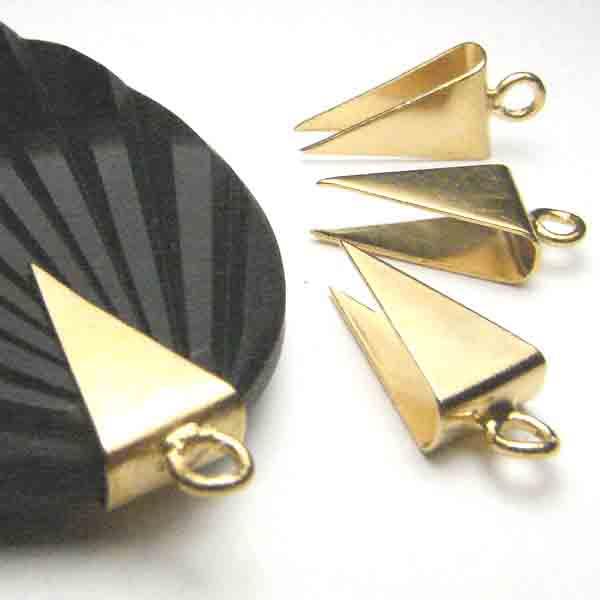 Gold Plate 15x6.5MM Glue On Triangle Bail