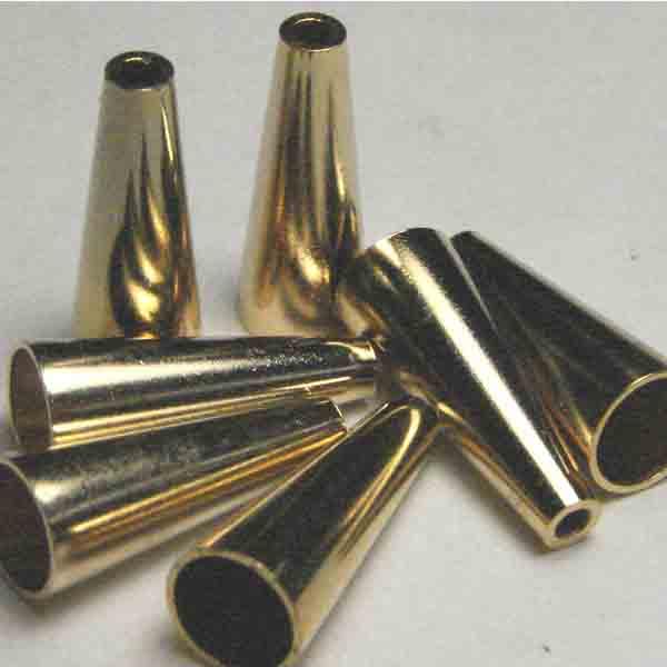 Gold Plate 16x6MM Cone With 5MM Opening