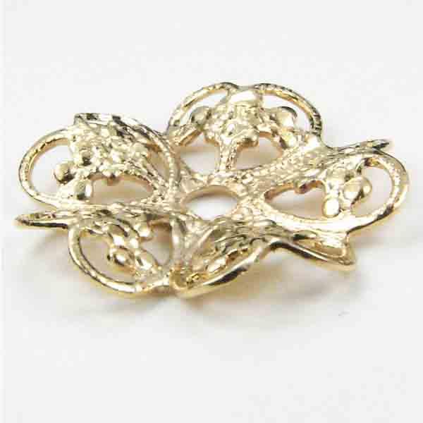 Gold Plate 17MM Wavy Round Filigree