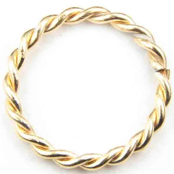 Gold Plate 18MM Twisted Round Jump Ring