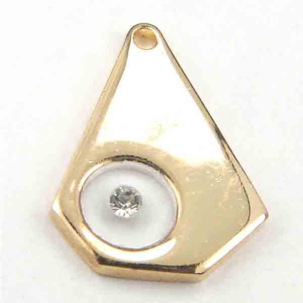 Gold Plate 18x12MM Kite With Crystal Rhinestone in Window