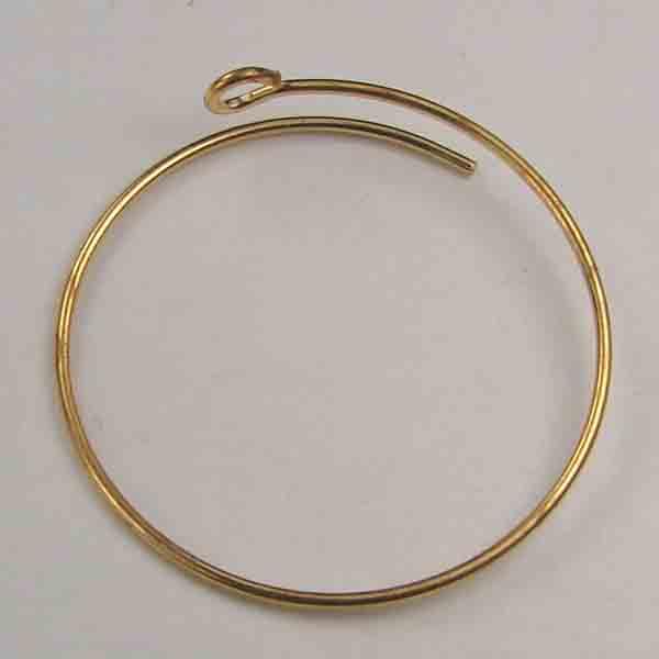 Gold Plate 19MM Ear Or Wine Charm Hoop