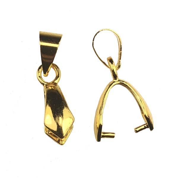 Gold Plate 20x7MM Pinch Bail Hanger