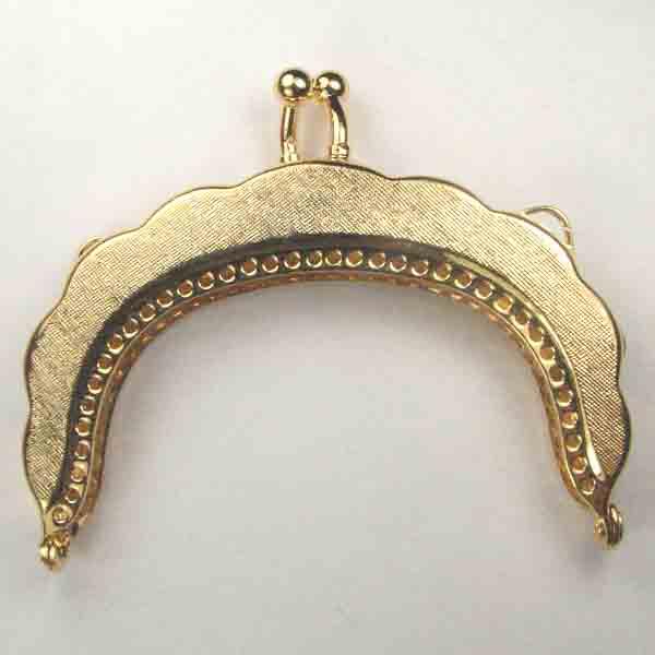 Gold Plate 2.25 Inch Handbag  Purse Frame With Scalloped Detail
