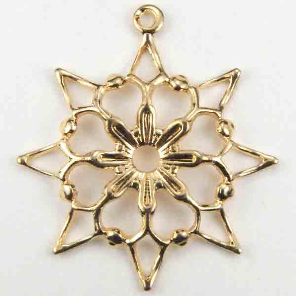 Gold Plate 22MM Openwork Snowflake
