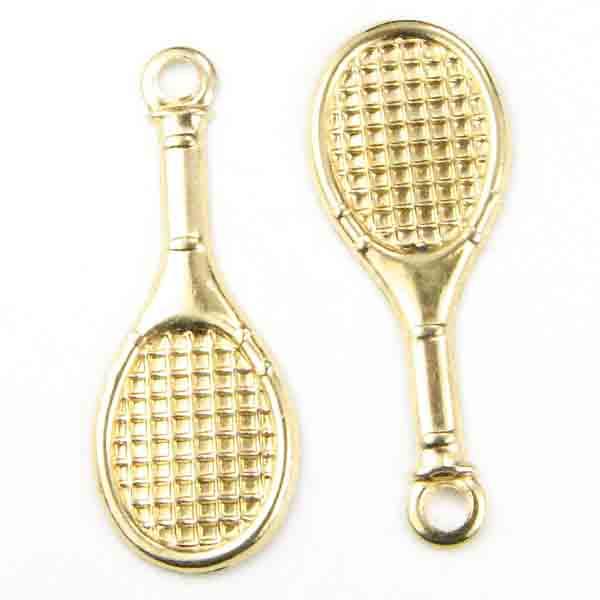 Gold Plate 24x9MM Tennis Racket Stamping