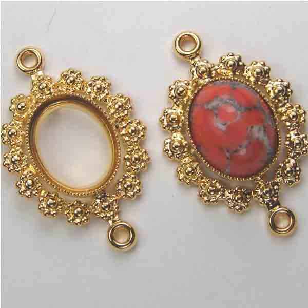 Gold Plate 2 Loop Flower Rim S