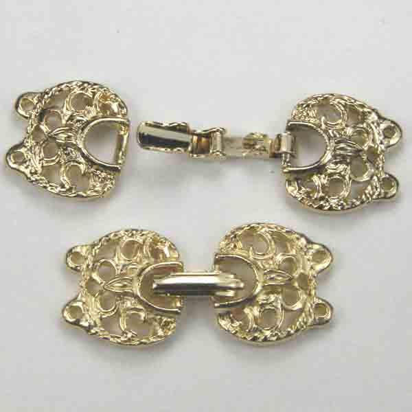 Gold Plate 2 Strand Filigree Foldover Clasp