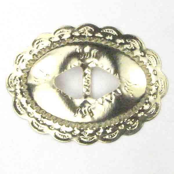 Gold Plate 37X28MM Oval Scallop Concho