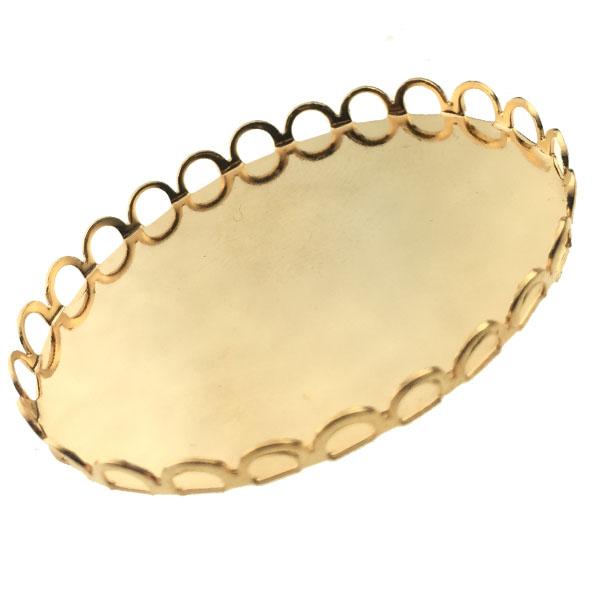 Gold Plate 40x30MM Lace Edge Cabochon Setting Bezel