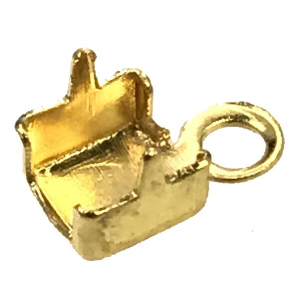 Gold Plate 4MM Crimp End For 3MM (PP 24) Rhinestone Cup Chain