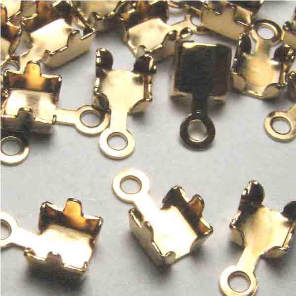 Gold Plate 5MM Crimp End for 4MM Rhinestone Cup Chain