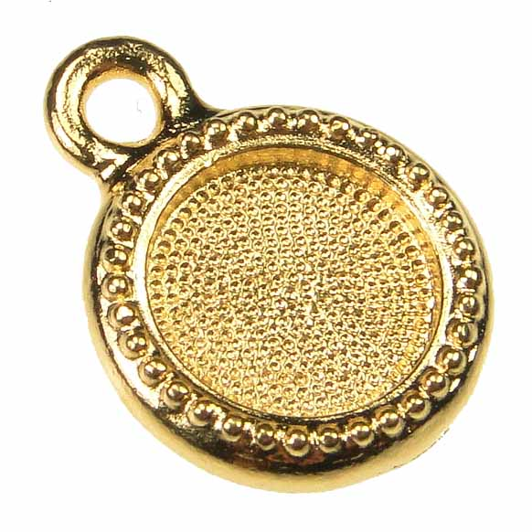 Gold Plate 7MM (SS 34) Bezel Setting Pendant