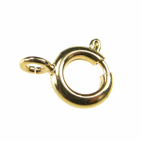 Gold Plate 7MM Spring Ring Clasp