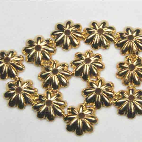 Gold Plate Fluted Cap For 7MM And Larger Beads