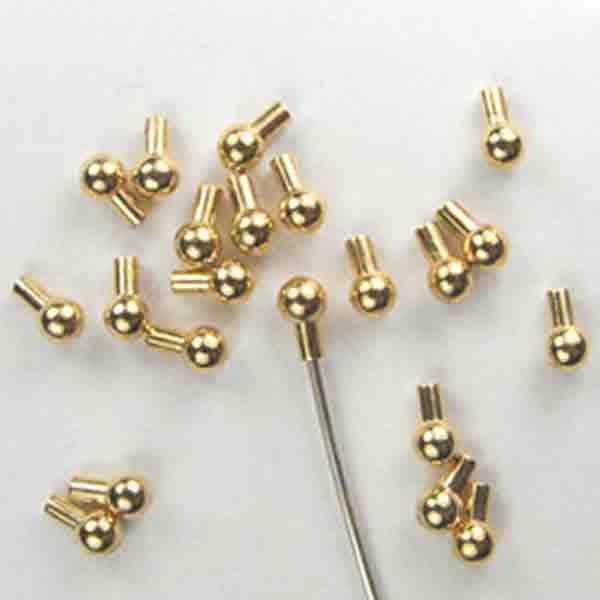 Gold Plate Memory Wire Crimp End with 3MM Ball