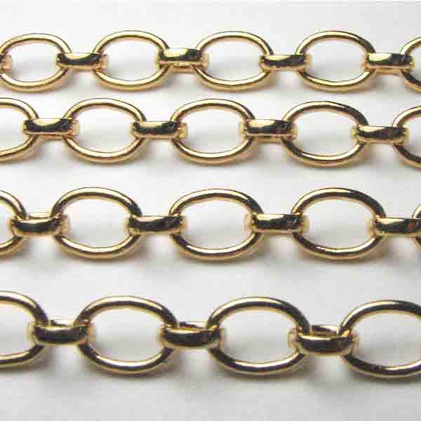 Gold Plate Plate 7x5MM Long Short Cable Chain Soldered