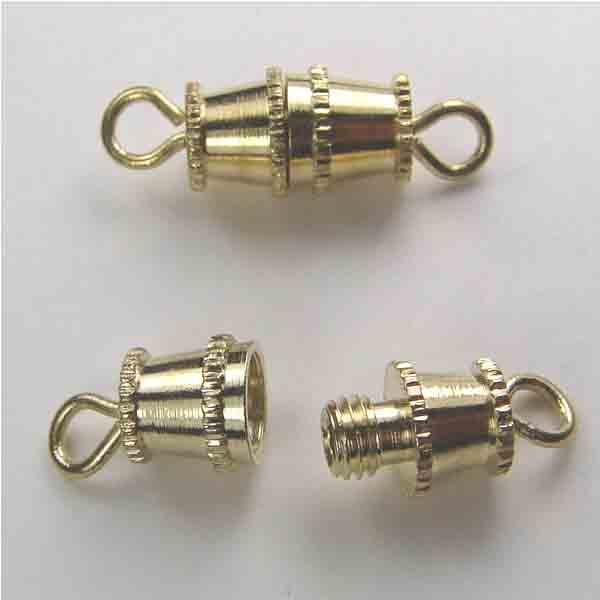 Gold Screw Barrel Clasp 16MM including loops