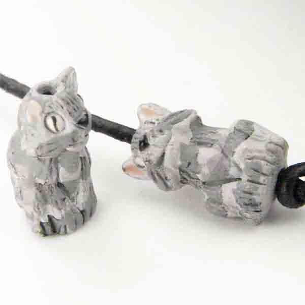 Gray 14x8MM Cat Bead
