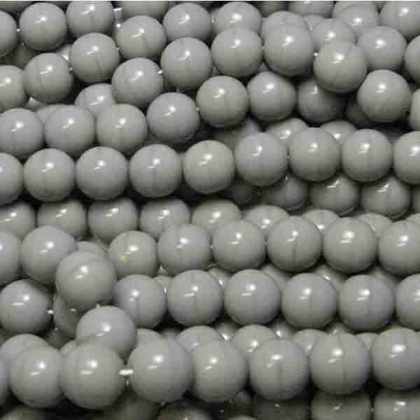 Gray 8MM Opaque Round Druk Ball
