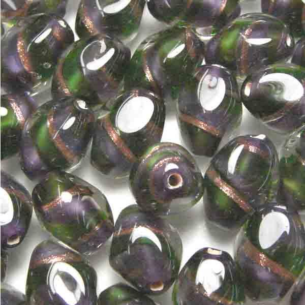 Green/Olive/Purple & Aventurine 12x9MM Oval