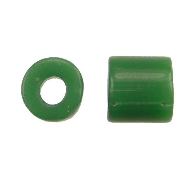 Green 6-7MM Cylinder Tile Bead