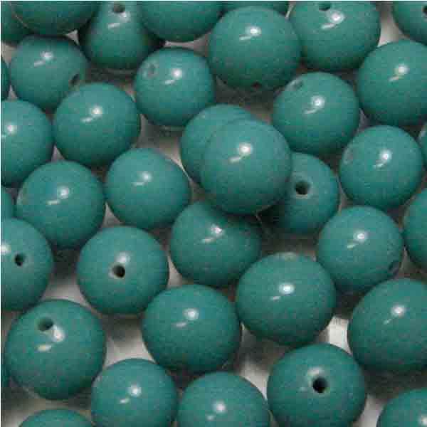 Green Turquoise Vintage 8MM Opaque Round Druk Ball
