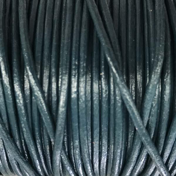 Grey Blue 2MM Leather Cord