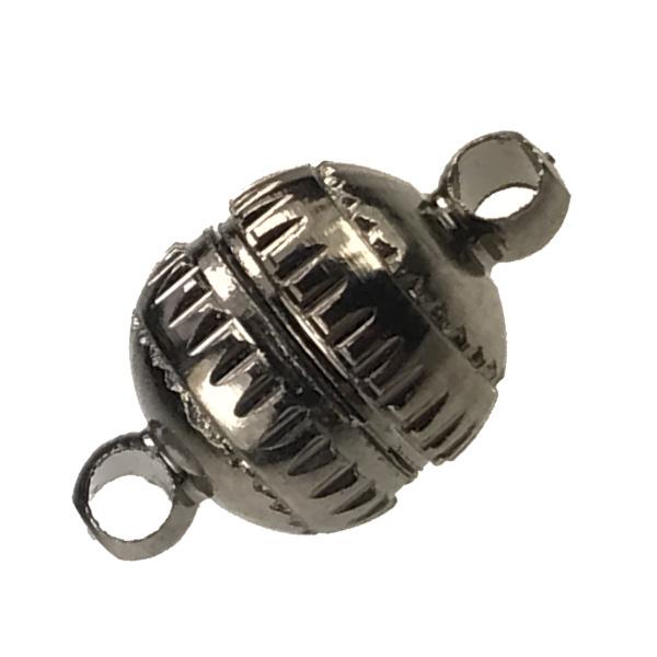 GunmetalPlate 14x8MM Magnetic Ball Clasp