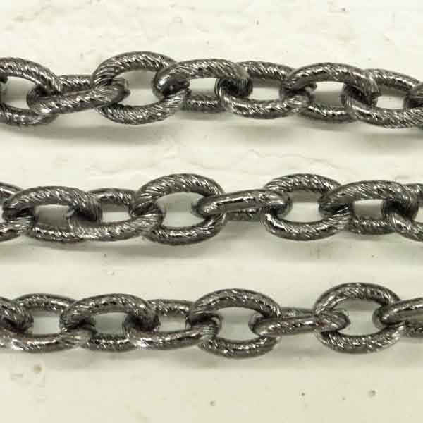 Gunmetal Plate 10x7MM Textured Cable Chain