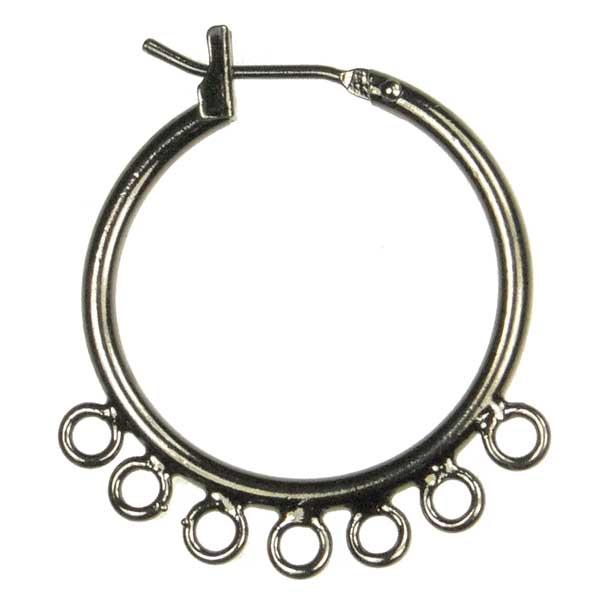 Gunmetal Plate 35MM Chandelier Hoop With 7 Hanging Loops
