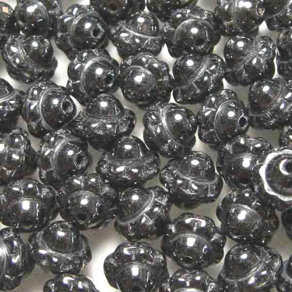 Hematite 7MM Beaded Lantern Oval