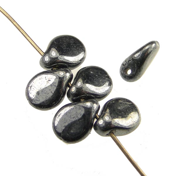 Hematite 7x5MM Pip Pinched Tear Pendant