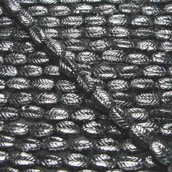 Hematite Vein Textured 4 sided 7X5MM Oval