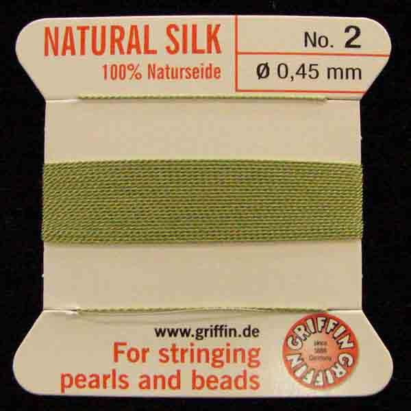 Jade Size 2 (.45mm) Griffin Silk Cord With Flex Needle