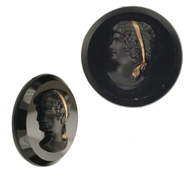 Jet 18MM Cameo with Gold Tie