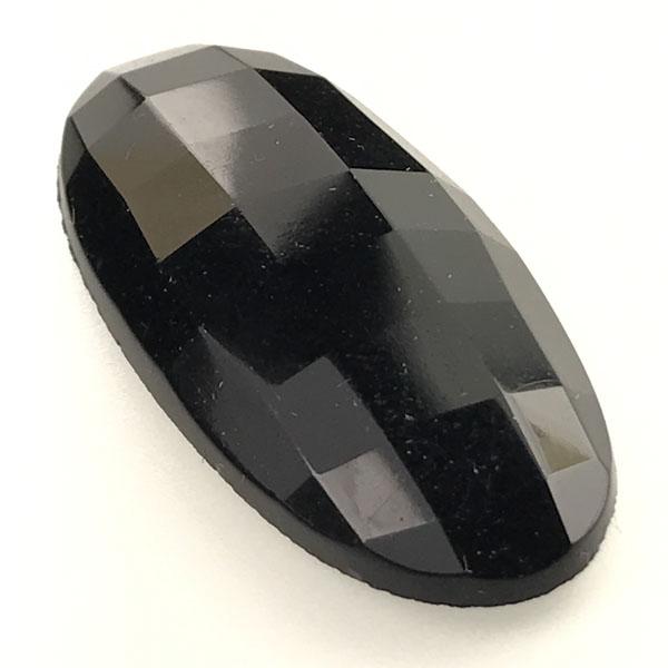 Jet Oval 45X20MM With Square Facets