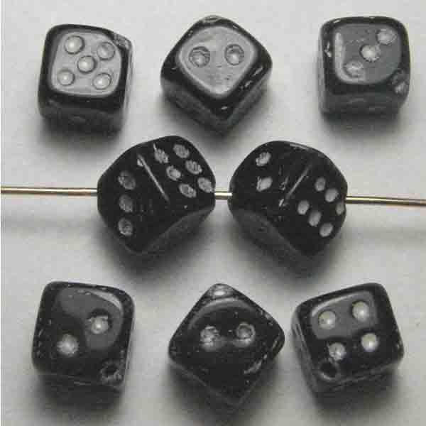 Jet With Gold Detail 10MM Die (Dice)