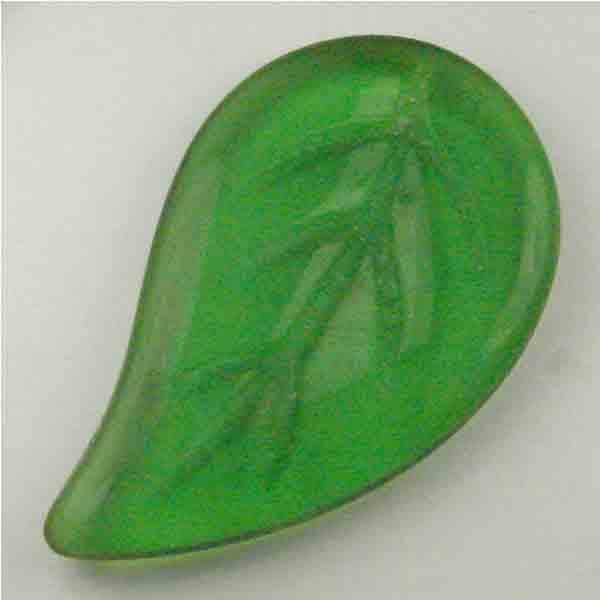 Kelly Green 34x21MM Leaf Pendant