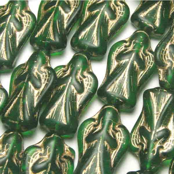 Kelly Green (Smaragd) with Gold 23X14MM Angel 3-D