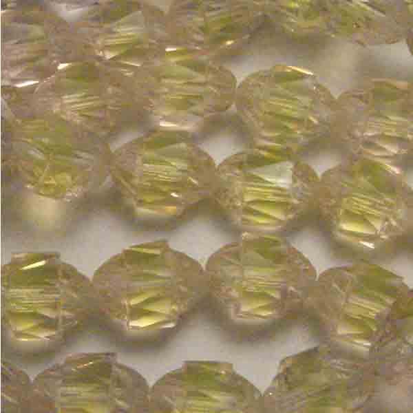 Light Roselin With Jonquil 10x8MM Fire Polish Cathedral Oval