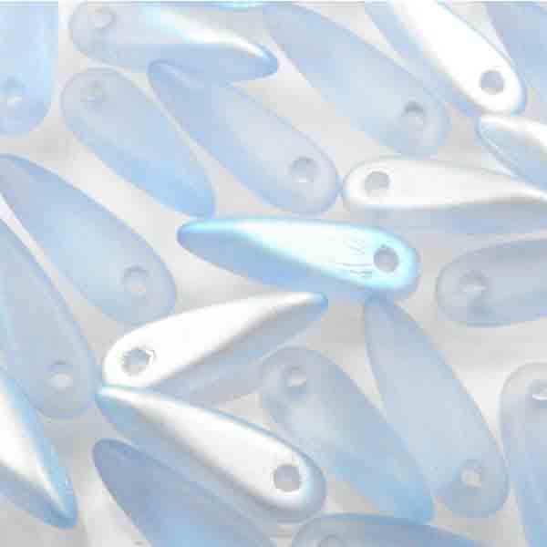 Light Sapphire Matte AB 10x3MM Dagger Pendant