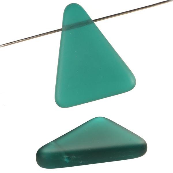 Matte Blue Zircon 26X21MM Triangle Cross Hole